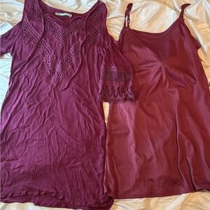 Maurices Deep Red Lace Dress